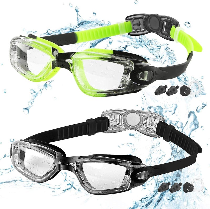 COOLOO Kids Swim Goggles, 2 Packs Swimming Goggles for Kids Girls Boys and Child Age 4-16 - Image 1